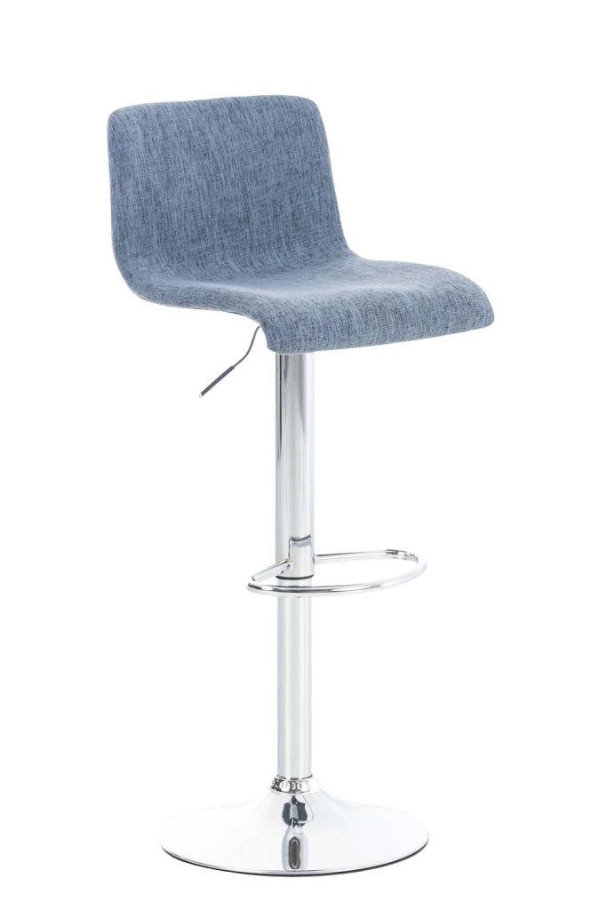 Sgabello HOVER in tessuto blu,Metallo in look cromato