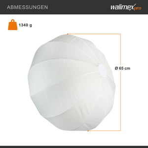 Essential Balloon Softbox 65cm + adattatore softbox per Hensel Expert, diffusore di luce a 360° ad apertura rapida, compatibile con tutti i comuni flash e luci continue con attacco Bowens
