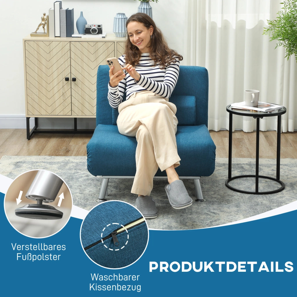 Poltrona Letto Klappbarer Relaxsessel ¨C zephmum ¨C 75x70x75 cm Blu