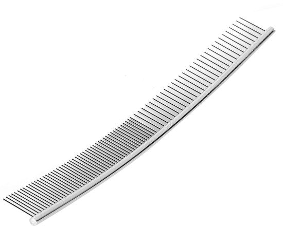 Kit di cura per cani - Kam rovente - Acciaio inossidabile - Kam a forma di uncino - Setaccio per detergere - Curva del Kam - Cura degli animali - 25 cm - Kam per animali