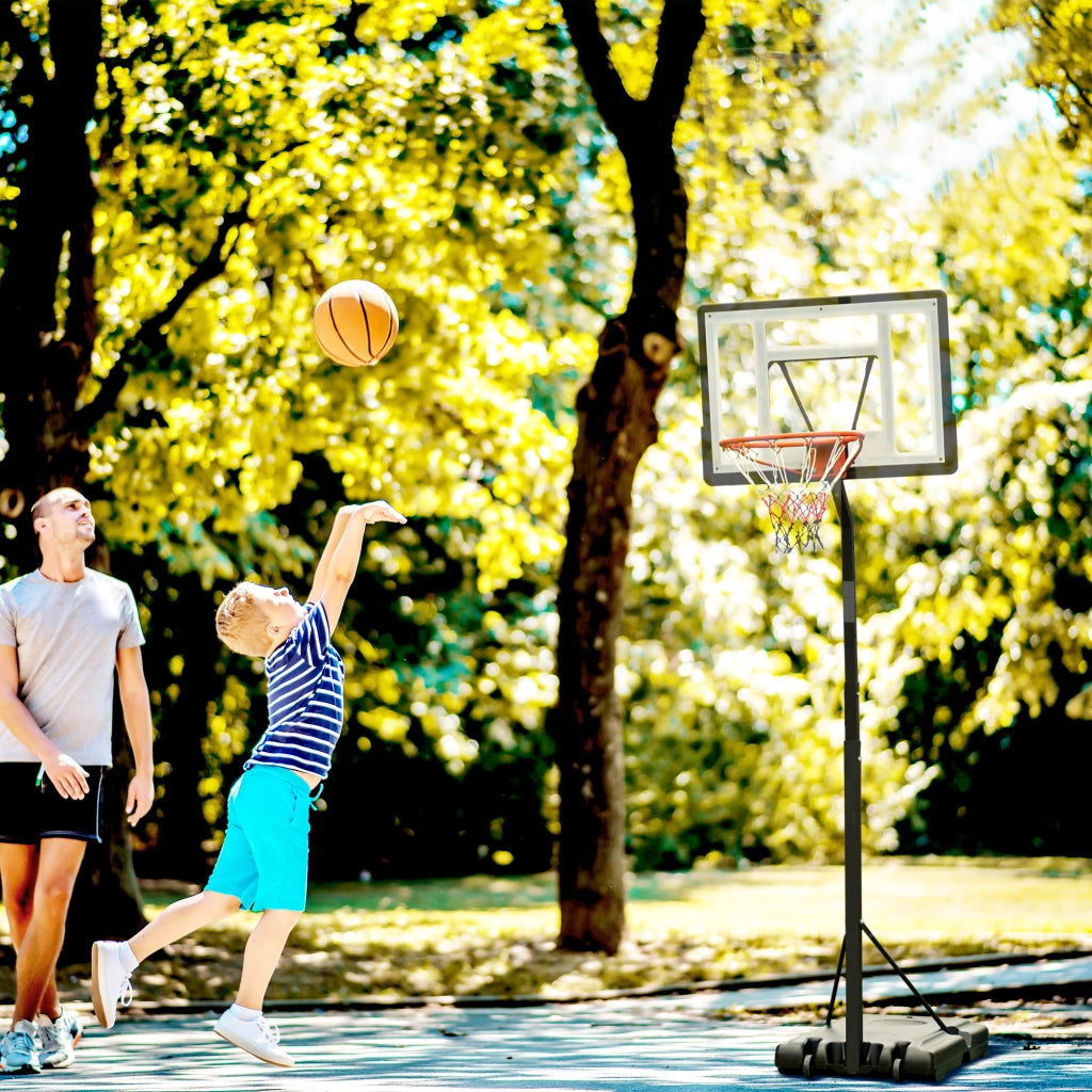 Panier de Basket con Pannello e Base Mobile ¨C zephmum ¨C Nero Bianco Regolabile 2.55-3.05m