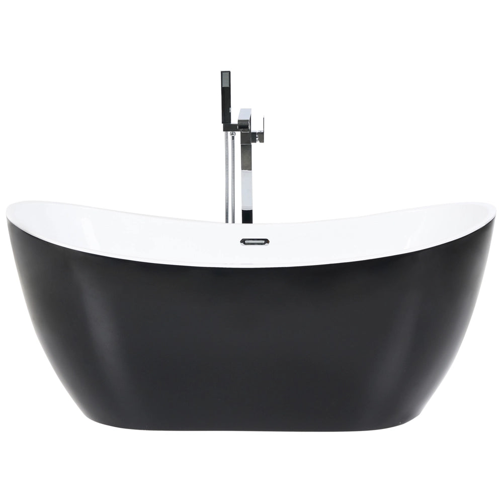 Vasca da bagno nera con argento sanitario singolo acrilico 170 x 77 cm autoportante moderno