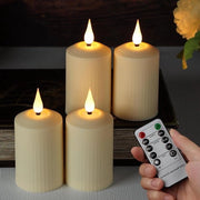 Luminarie LED a forma di candela con timer e telecomando, fanno fiamma per esterni, durata 350 ore (diametro 5 x 105 cm)