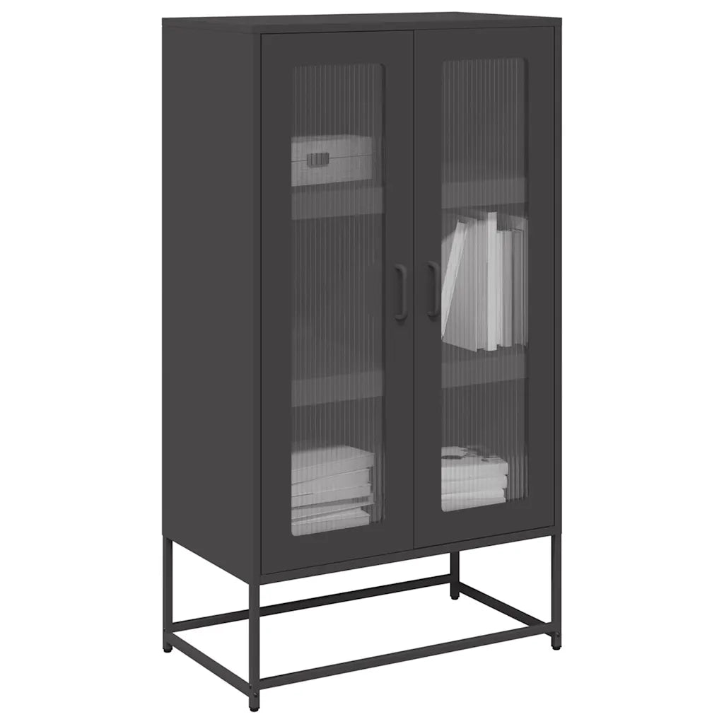Credenza | Madia | Buffet da pranzo | Armadio da pranzo Nera 68x39x123 cm in Acciaio
