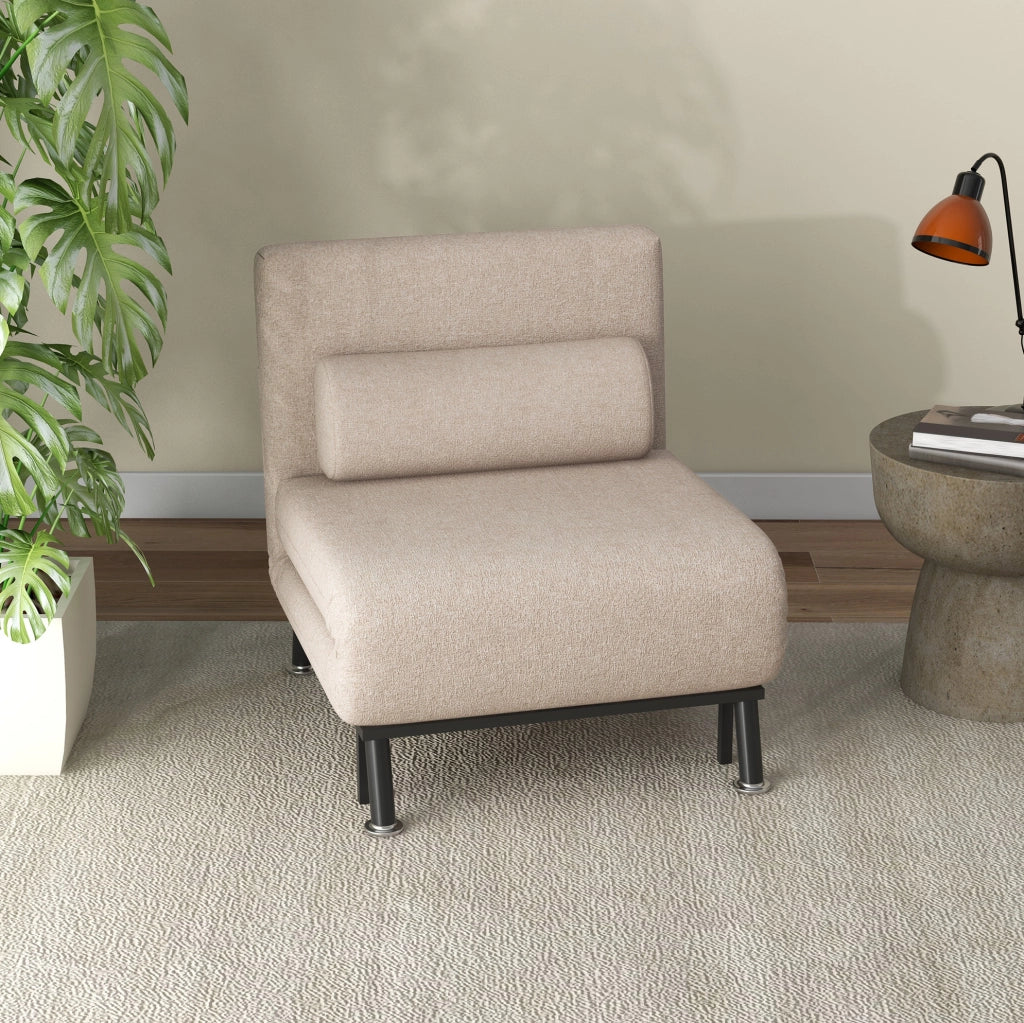 Poltrona letto beige pieghevole