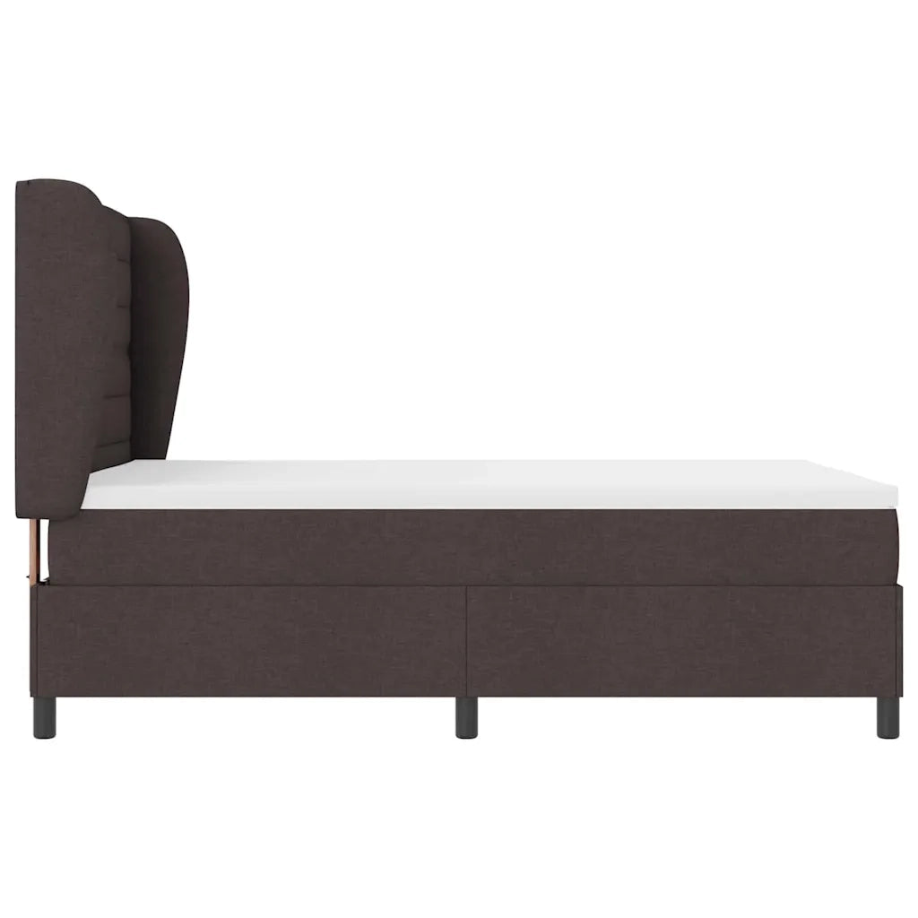 Letto a molle con materasso Marrone scuro 140 x 200 cm Tessuto 3340504