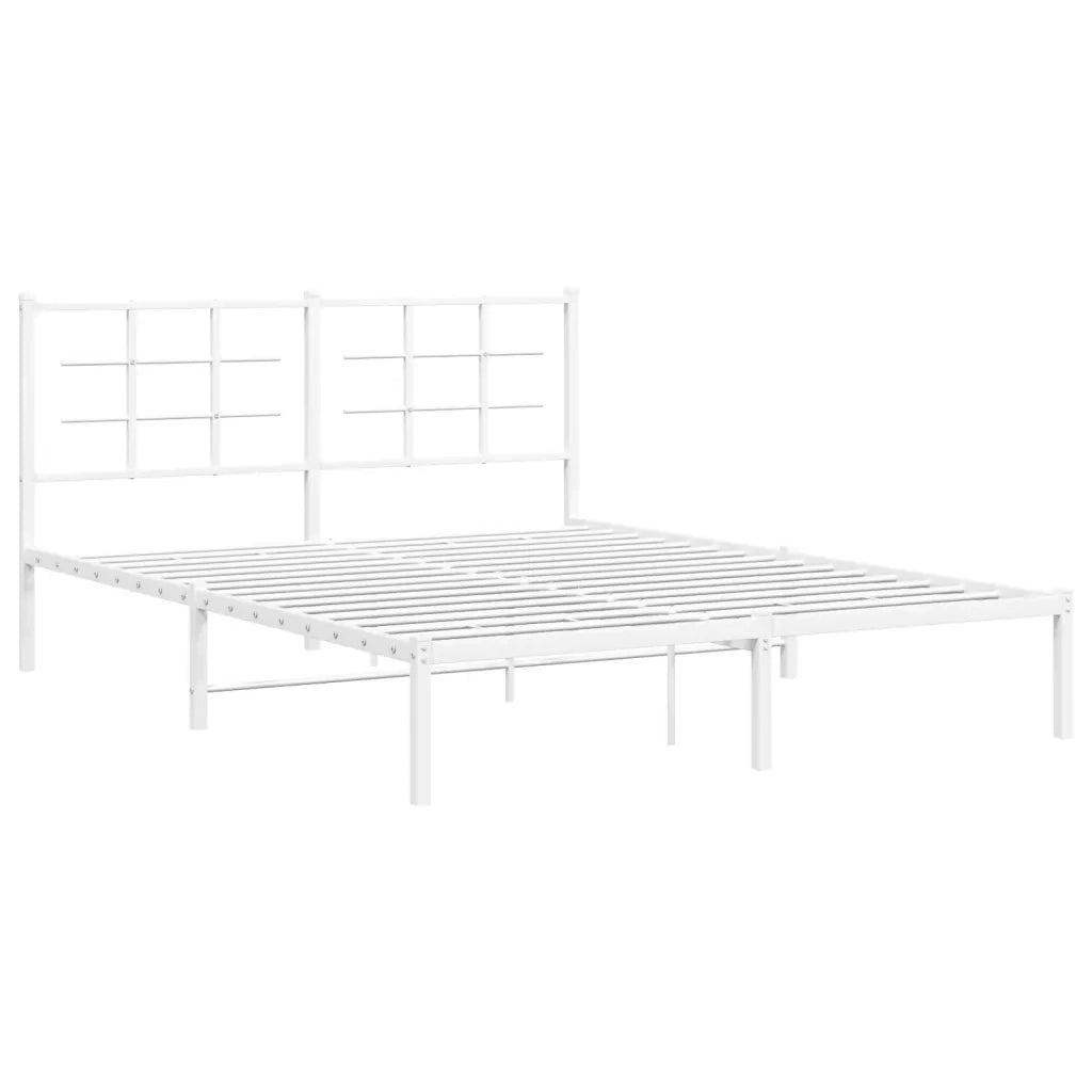 Giroletto con Testiera Metallo Bianco 160x200 cm