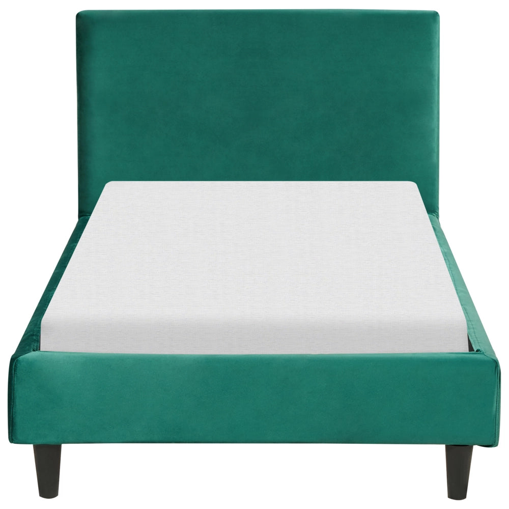 Letto singolo in Velluto verde con rete a doghe 90 x 200 cm stile contemporaneo