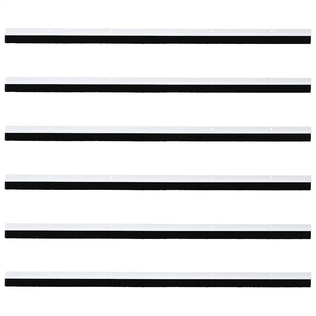 Spazzole per porte a vite 6 pcs Bianco 100 cm Lega di alluminio