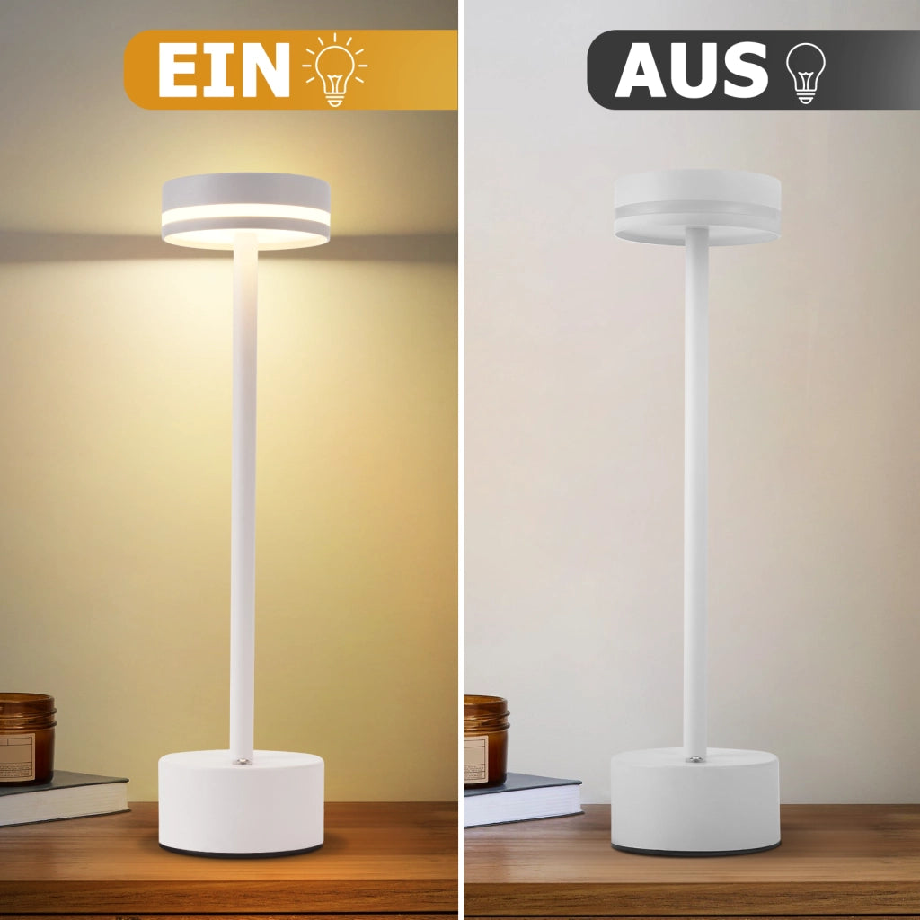 ZMH Lampada da tavolo LED bianca set 2 pezzi wireless touch dimmerabile H32cm per comodino camera letto