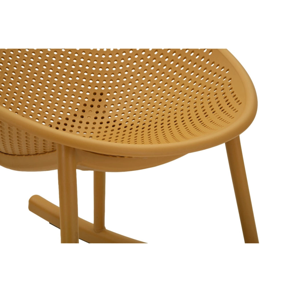 Set di 2 Sedie a Dondolo VKH1086, Giallo, Plastica, 66x88x80 cm