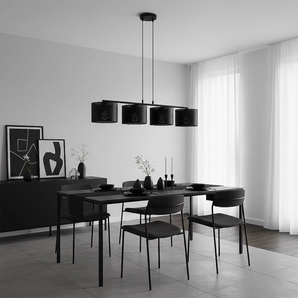 Lampada a sospensione Lux in acciaio nero opaco