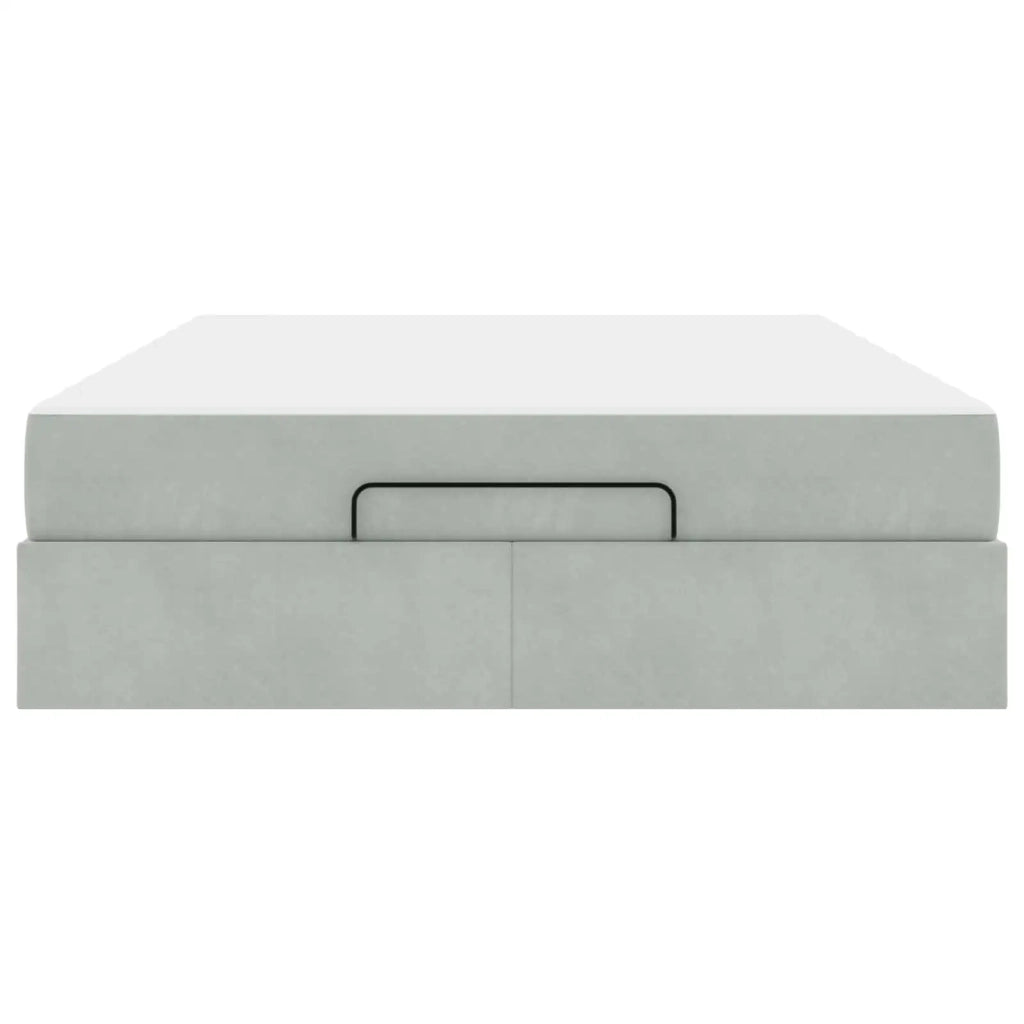 Struttura letto con materasso 2 pcs Grigio chiaro Velluto 3399570