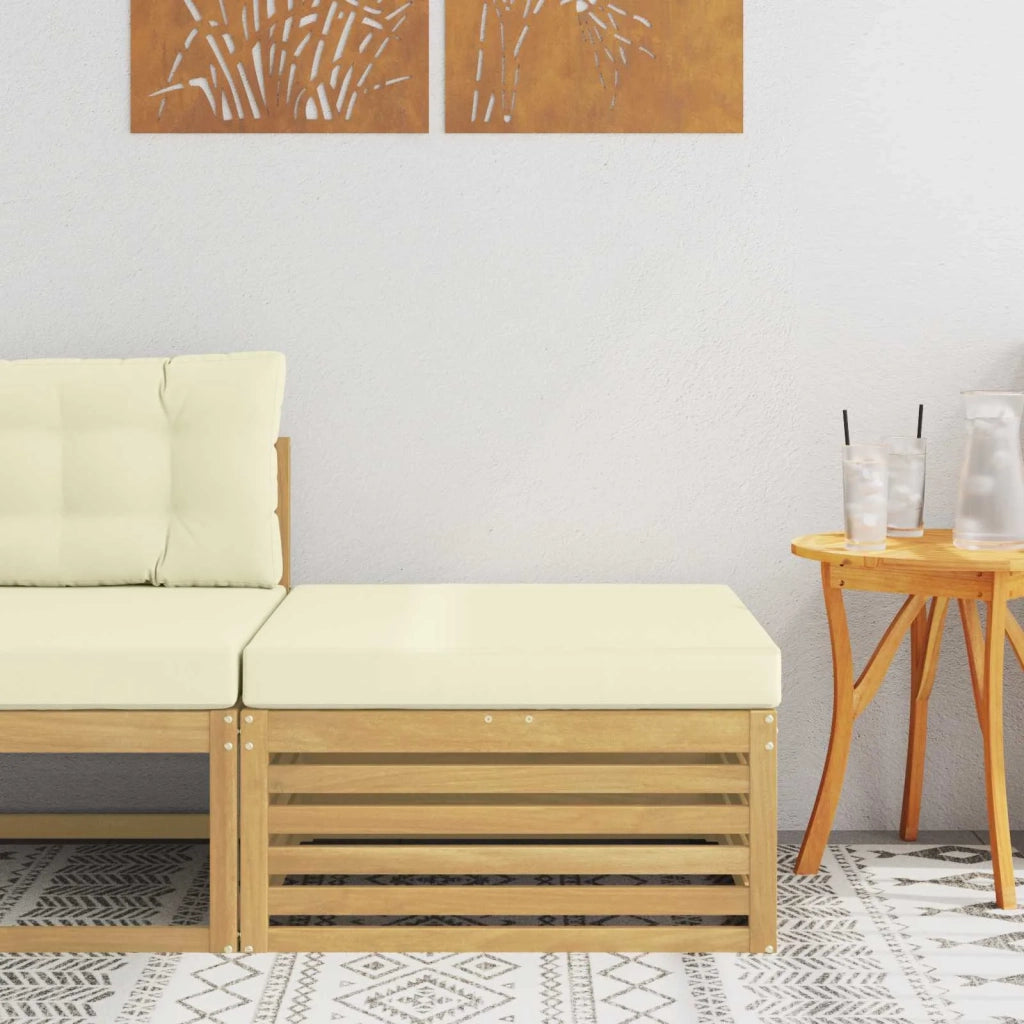 Poggiapiedi da Esterno Legno di Acacia Massello Bianco CFW2612819