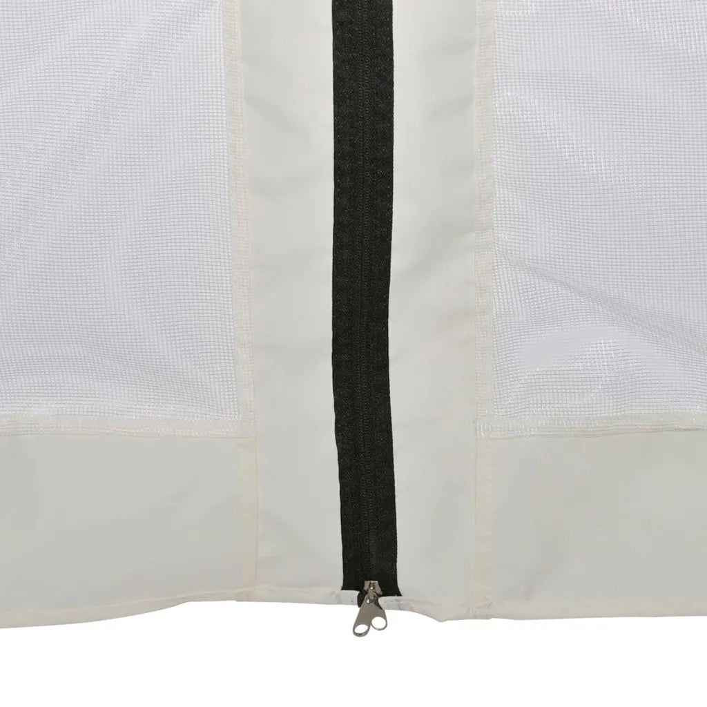 Gazebo Esagonale Pop-Up con 6 Pareti Bianco Crema 3,6x3,1 m