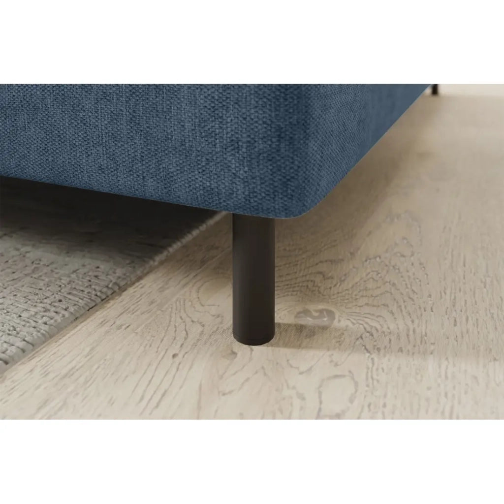 Divano angolare destro convertibile BARNEA 208 cm blu navy mélange con contenitore