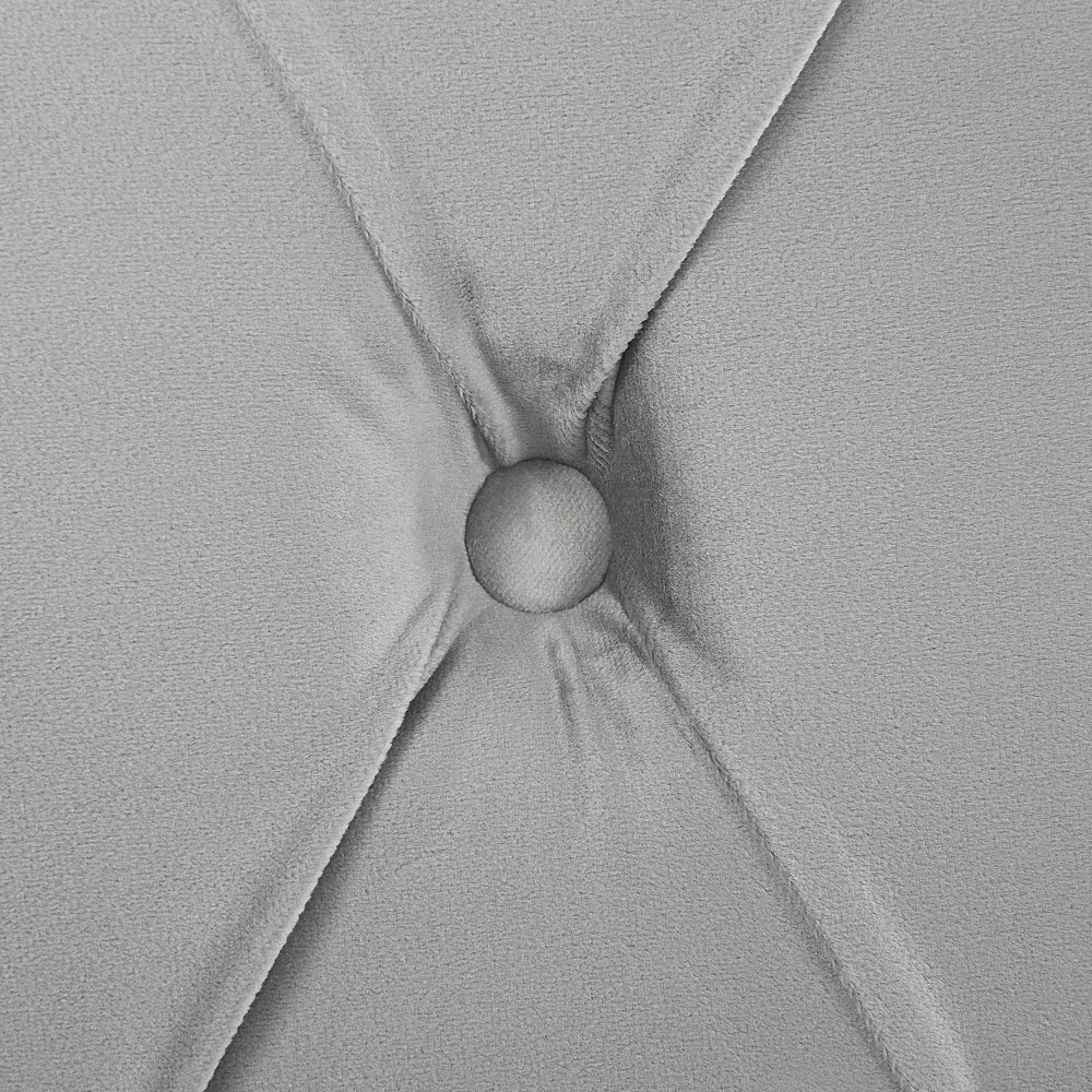 Letto matrimoniale Imbottito in Velluto di colore Grigio Chiaro con Rete a Doghe 180 x 200 cm