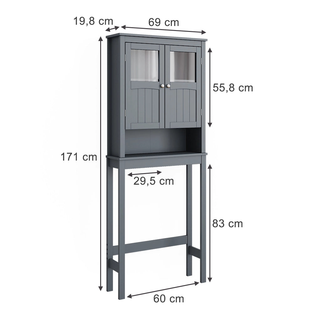 Vicco Armadietto per toilette Grigio 69 x 171 cm