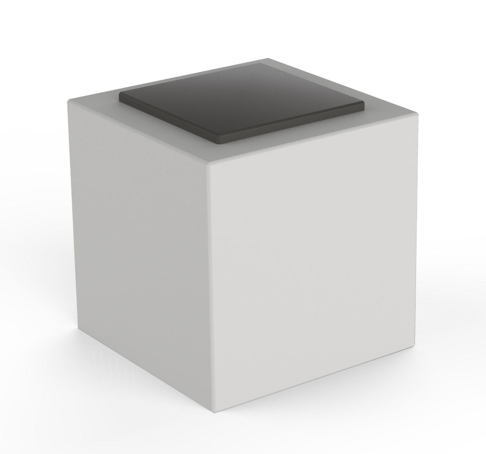 Pouf da Giardino 50x50 cm con Cuscino in Resina Arkema Iris Comfort Bianco