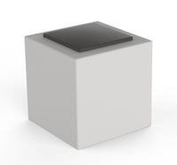 Pouf da Giardino 50x50 cm con Cuscino in Resina Arkema Iris Comfort Bianco