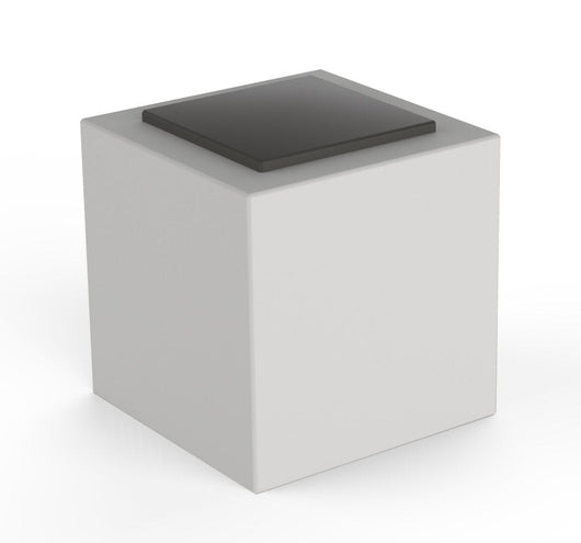 Pouf da Giardino 50x50 cm con Cuscino in Resina Arkema Iris Comfort Bianco