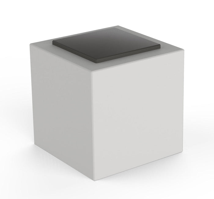 Pouf da Giardino 50x50 cm con Cuscino in Resina Arkema Iris Comfort Bianco