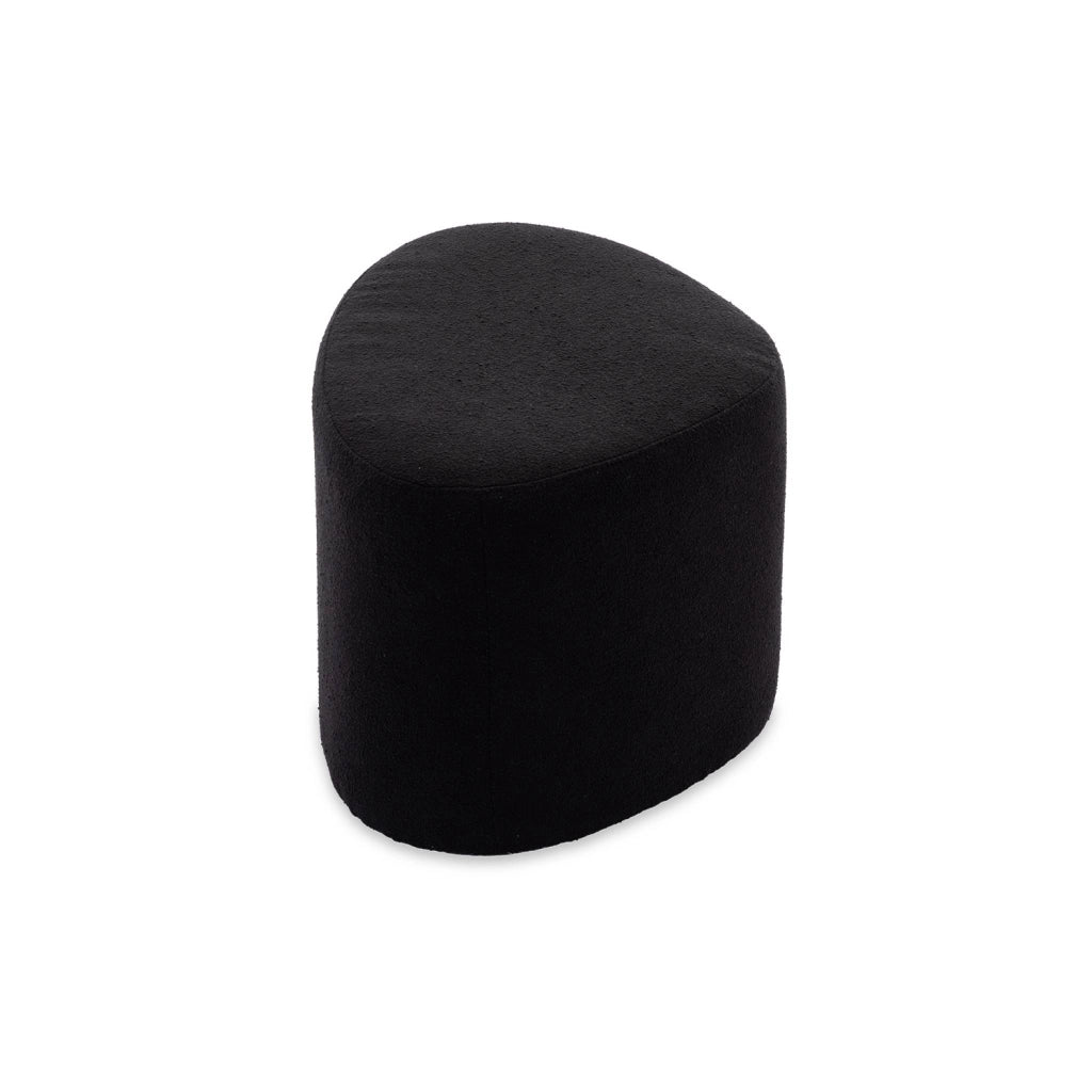 Pouf a forma di ciottolo in tessuto, nero