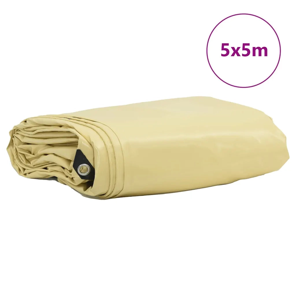 Telo 650g / m² Beige 5 x 5 m Tela con rivestimento in PVC