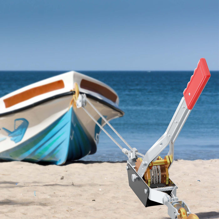 Paranco a leva max 4000 kg 3 m 2 ganci di carico Argano manuale a fune