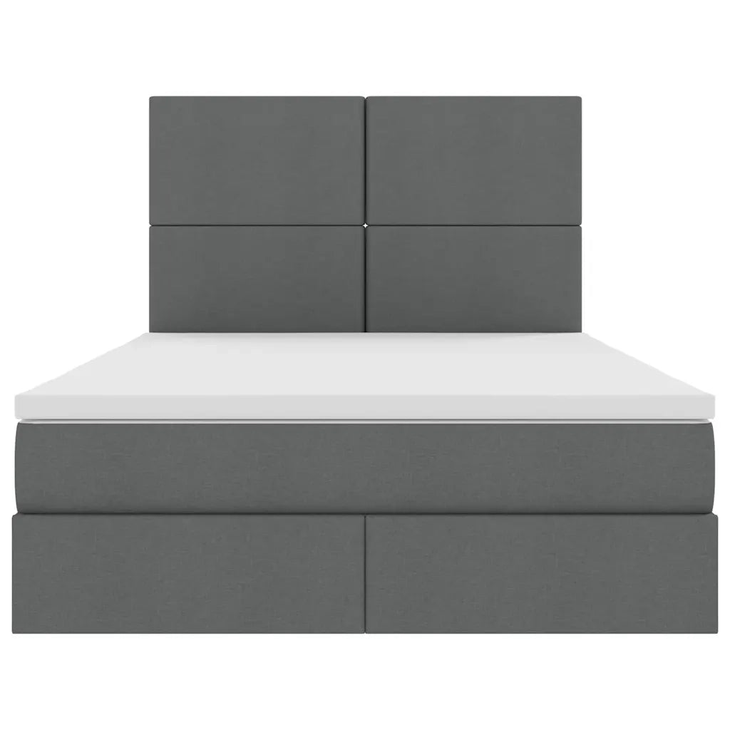 Letto con contenitore e materasso Grigio scuro 140 x 190 cm 3371716
