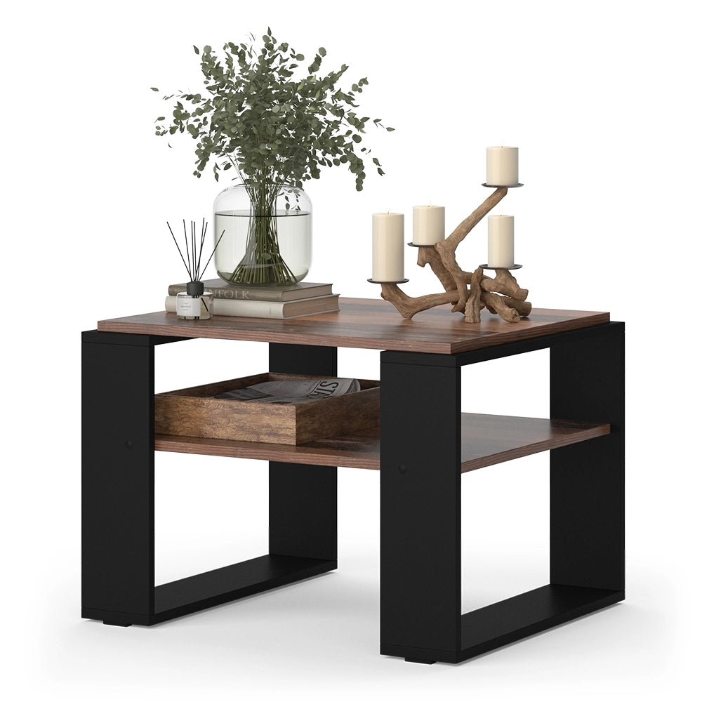 Vicco Tavolino da salotto Legno antico 65.6 x 55,8 cm con ripiano