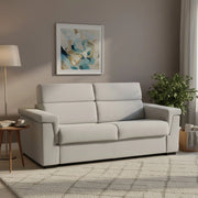 Benedetto, Divano Letto 3 Posti Sfoderabile Made in Italy, 225x95 cm Grigio Chiaro