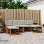Set di divani da esterno 6 pz Naturale e Grigio Chiaro 3382123