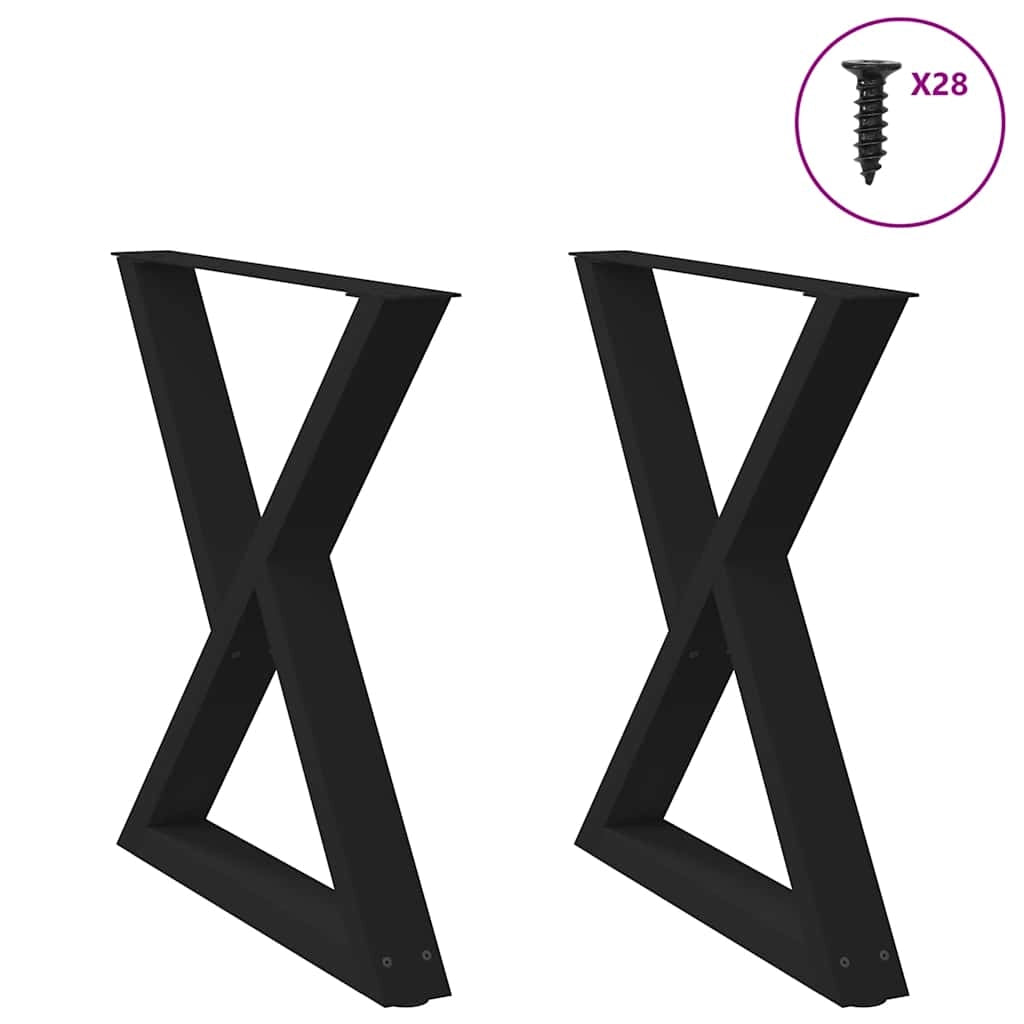 Set di 2 gambe regolabili per tavolo da pranzo 70 x 72 cm design moderno stabili acciaio nero 02_0057010
