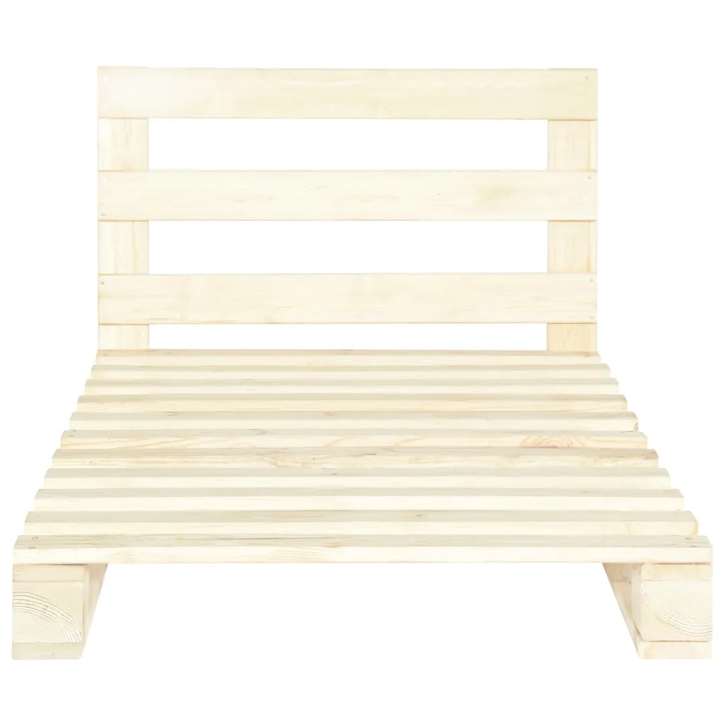 Giroletto in Pallet-Struttura Letto di Legno Massello di Pino 90x200 cm