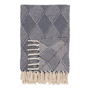 Plaid Izmir, Blu, Cotone, 130x180x0,5 cm