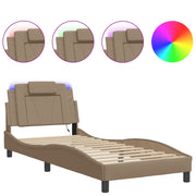 Letto singolo | Letto per adulti | Giroletto Viana con LED senza Materasso Cappuccino 80x200 cm