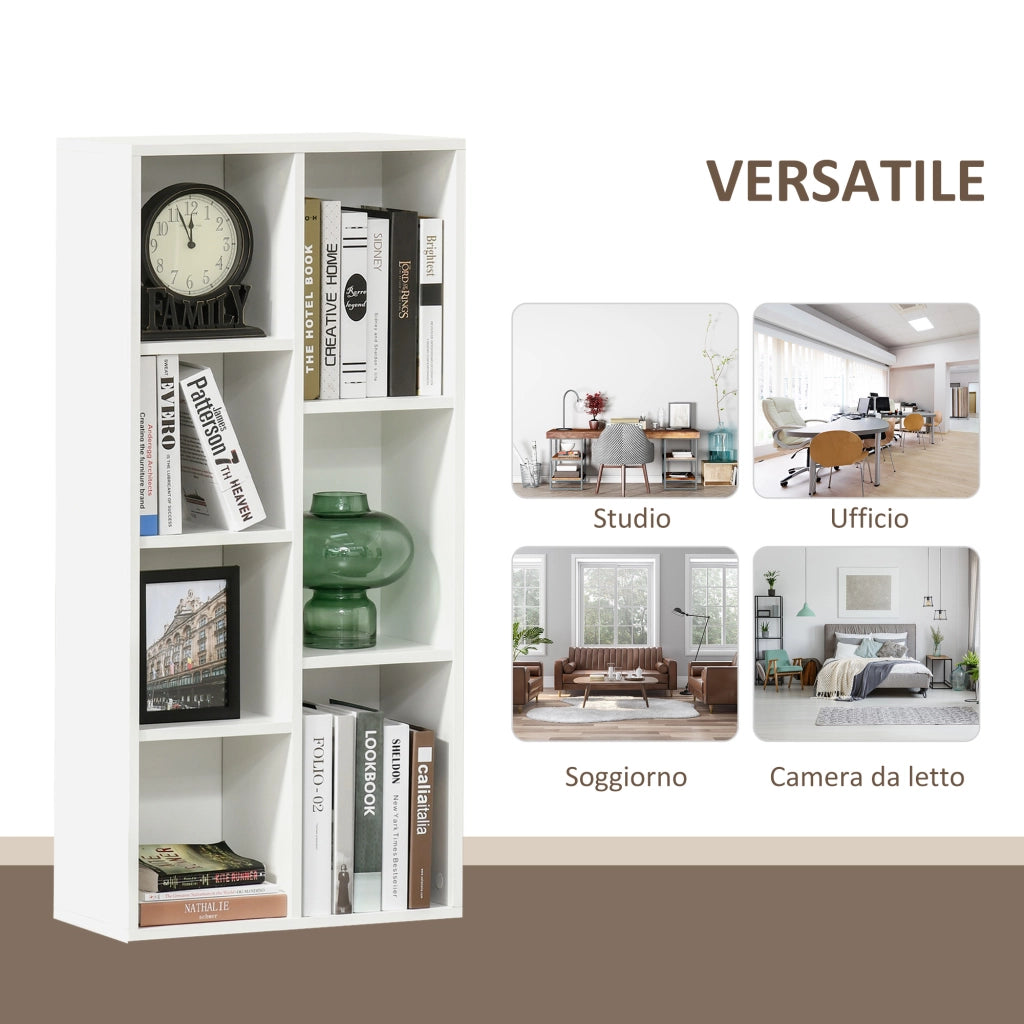 Libreria Moderna a Cubi con Ripiani ¨C Zephmum ¨C Legno Truciolato Bianco 50x24x106 cm