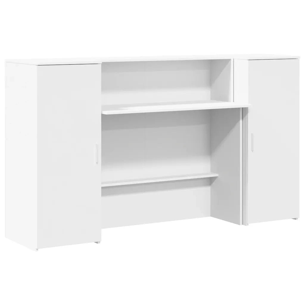 Scrivania per Reception Bianca 180x50x103,5 cm in Legno Massello 3324205