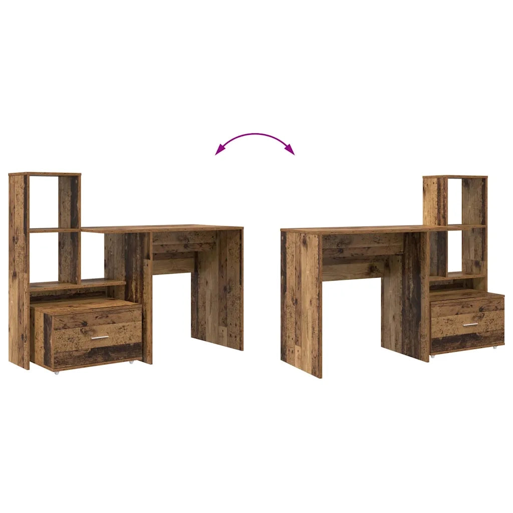 vidaXL Scrivania Legno vecchio 131.5 x 50 x 106.5 cm Legno multistrato