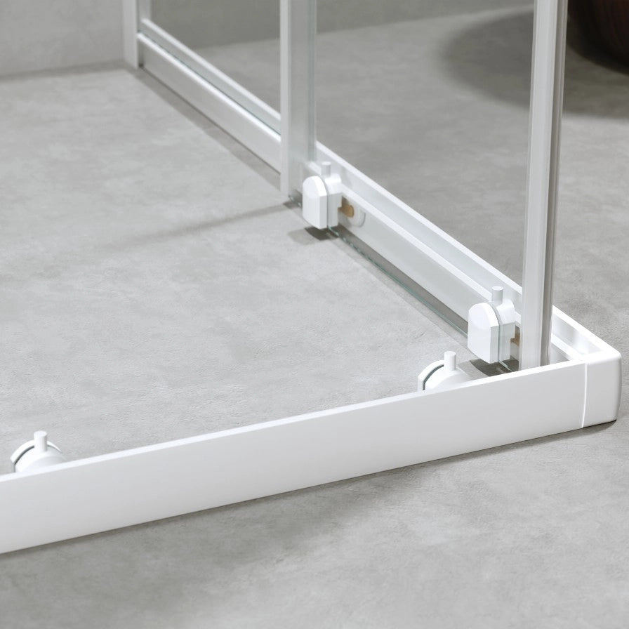 Cabina Doccia 80x80 Cm h190 Scorrevole Profili Bianco Opaco Vetro 6 mm Trasparente| Neat