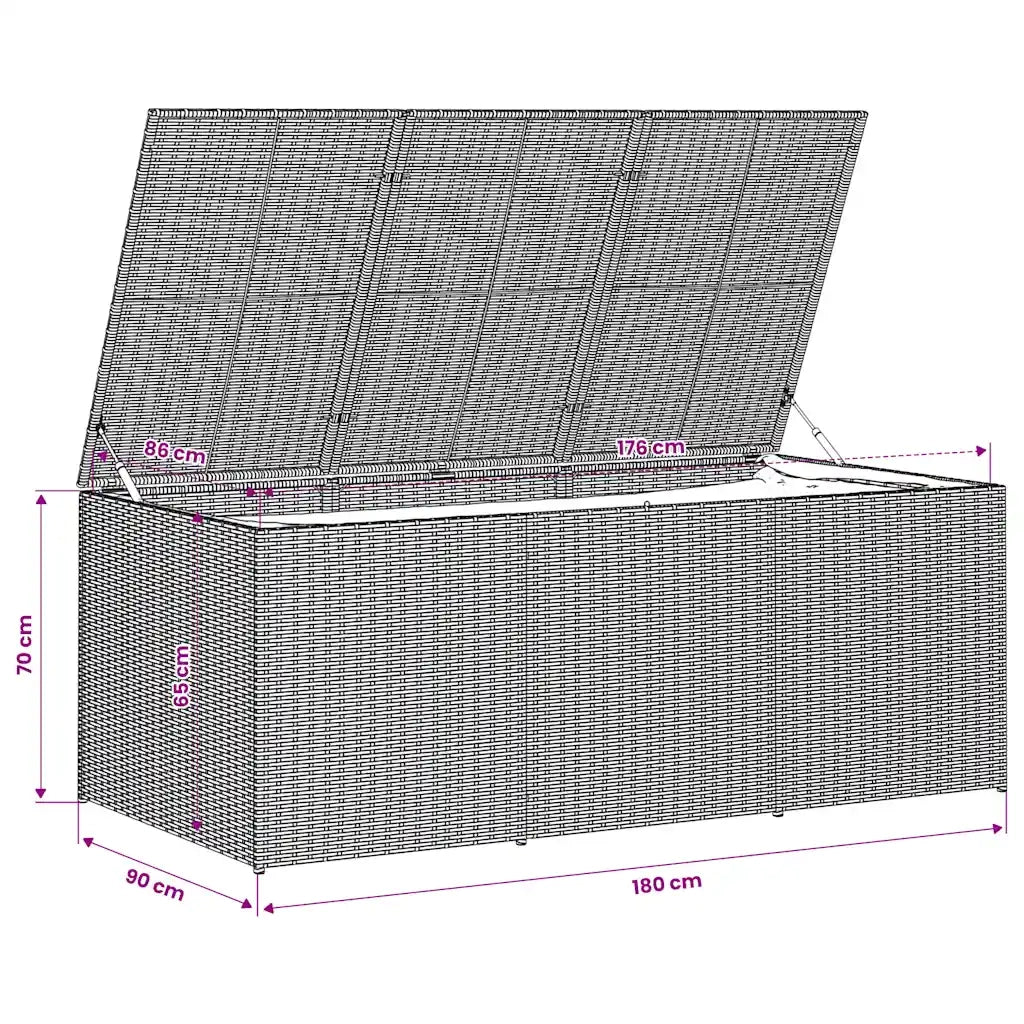 Contenitore da Giardino Beige Misto 984L in Polyrattan