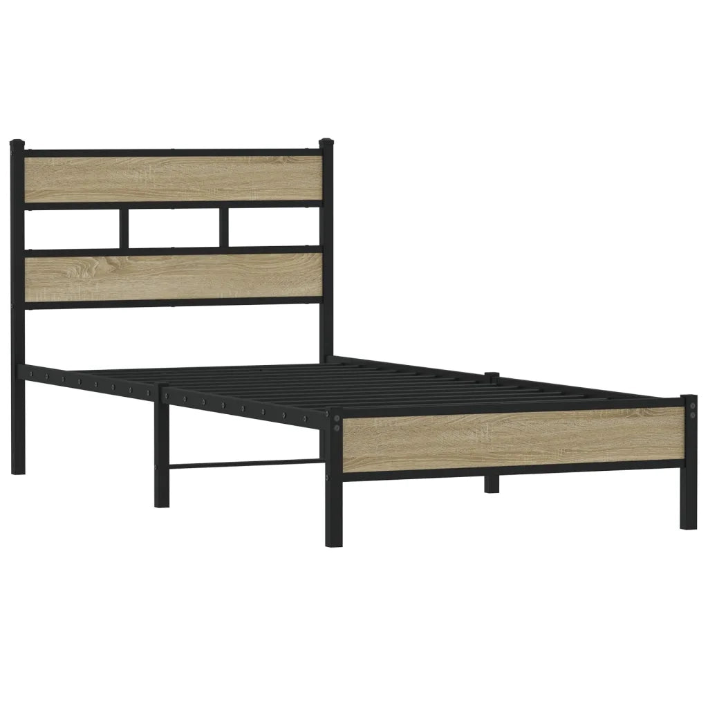 vidaXL Giroletto senza Materasso Rovere Sonoma 100x190cm in Truciolato