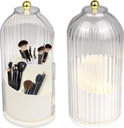 Organizzatore per spazzola per trucco - 360 gradi rotativo - impermeabile - tavolo per trucco con coperchio