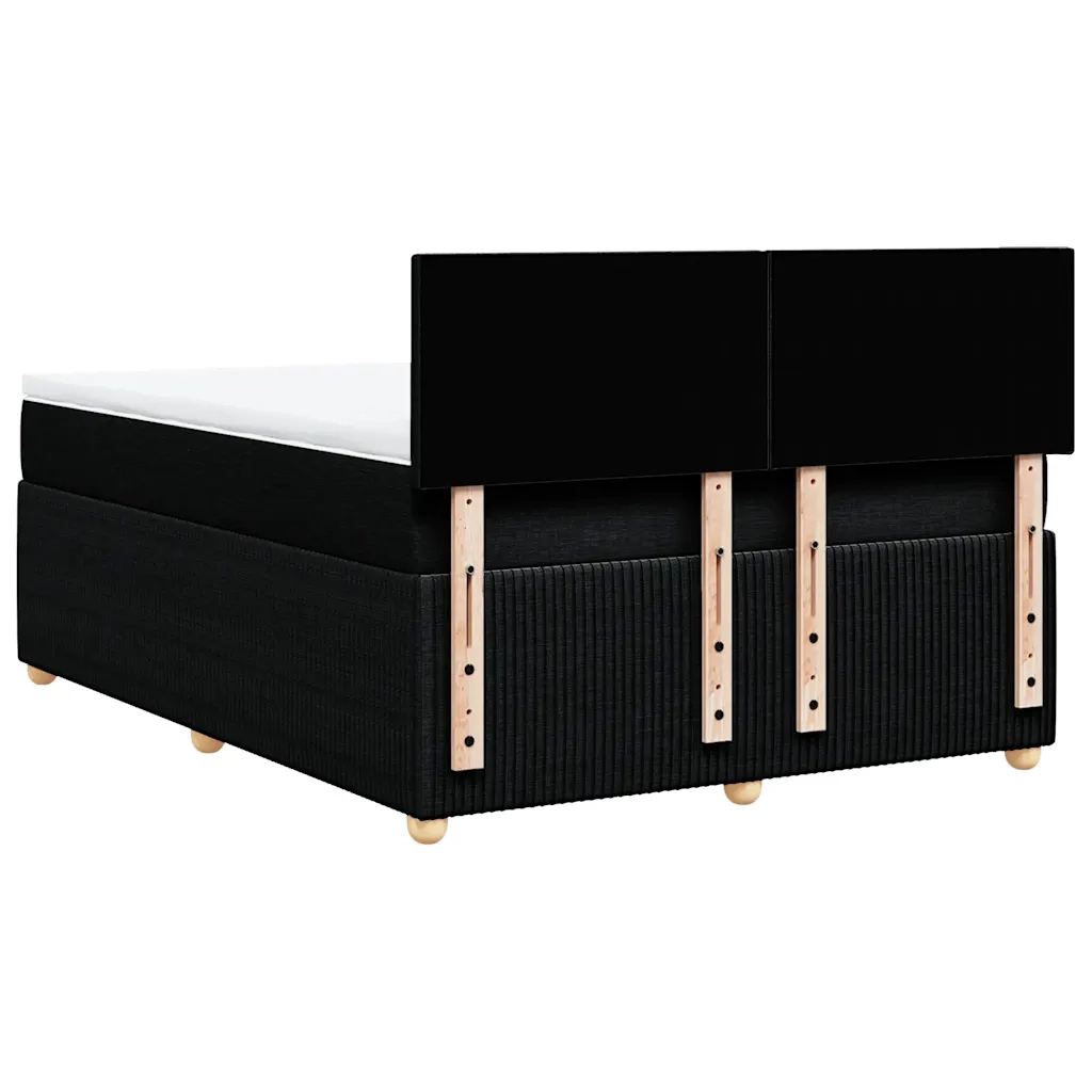 Giroletto a Molle con Materasso Nero 140x190 cm in Tessuto