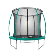 Trampolino Tappeto Elastico Ø183x200 cm in Acciaio con Rete di Protezione Verde e Nero