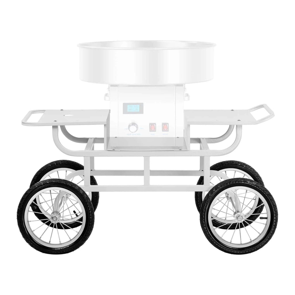 Carrello per macchina per zucchero filato con 4 ruote bianco 14_0004866