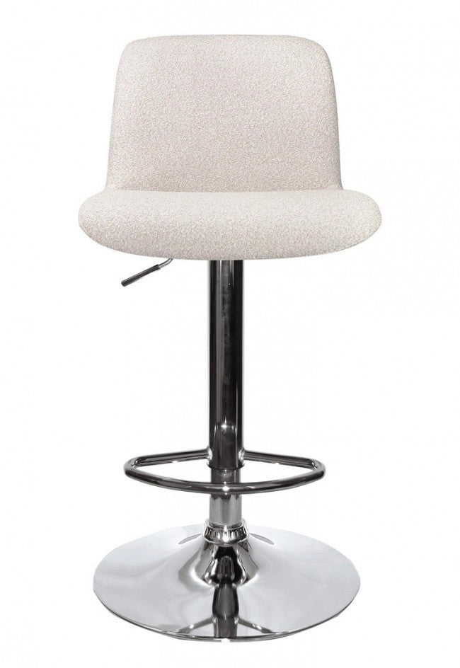 Set 2 Sgabelli Bar 41x46x86/107 cm in Poliestere Rafael Cromo-Beige