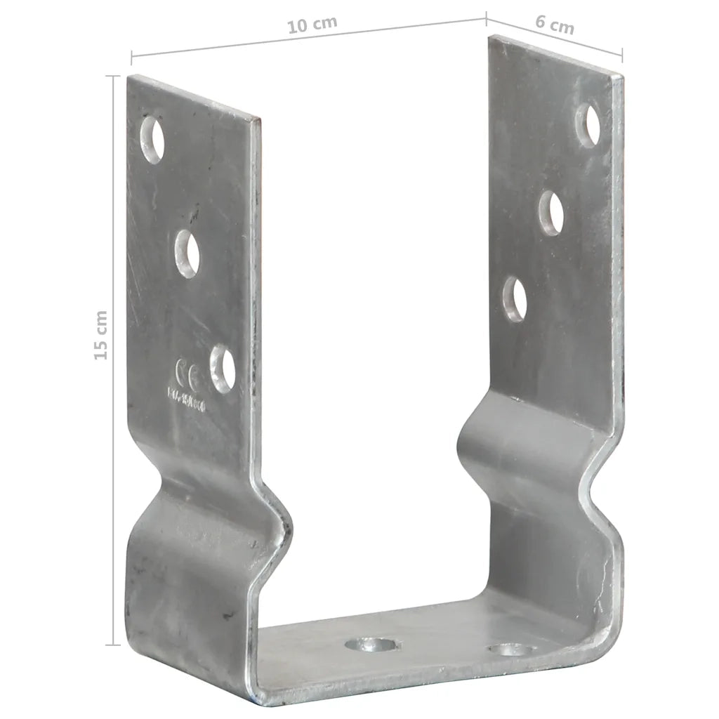 Ancoraggi per recinzione 12 pz argento 10x6x15 cm acciaio zincato 145337