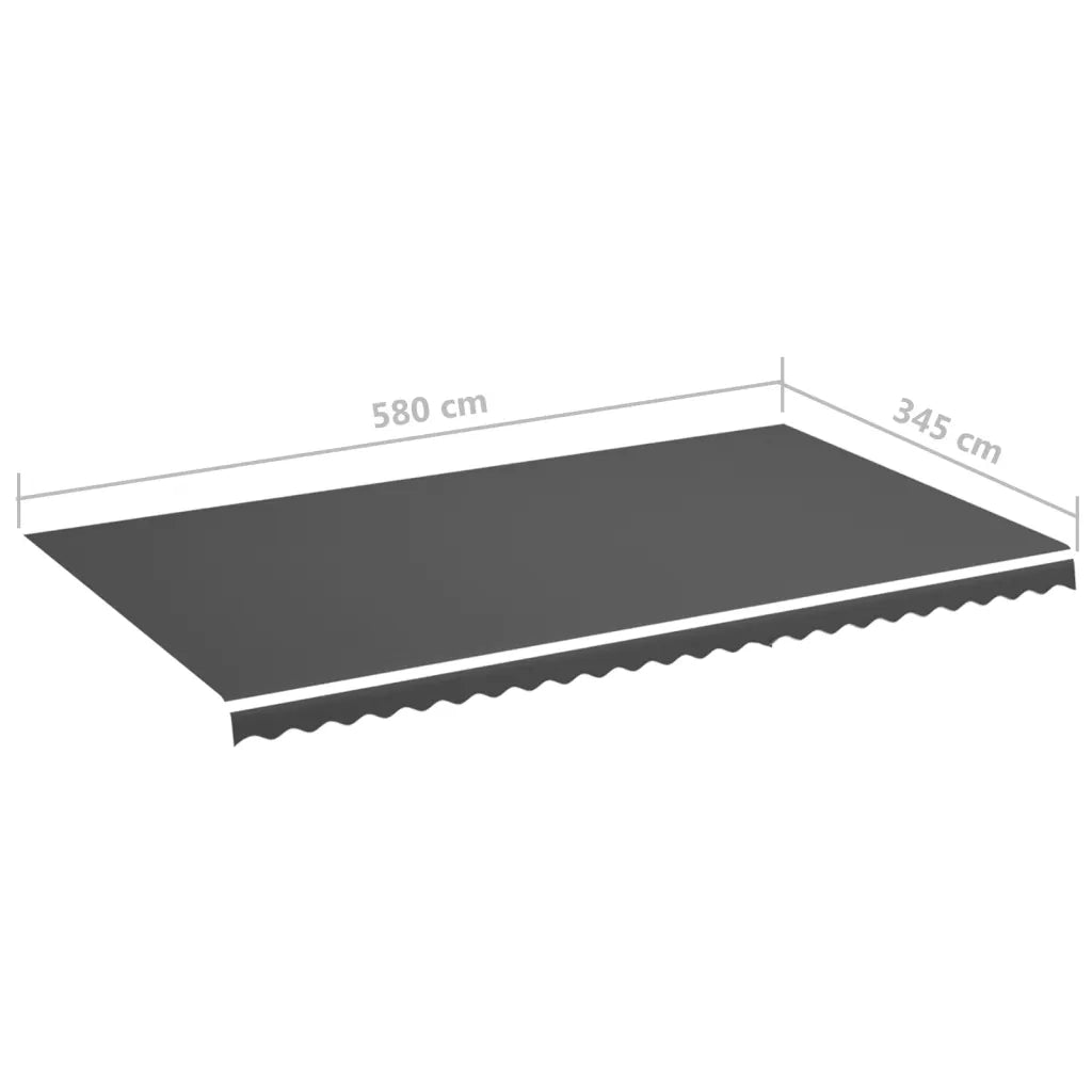 Tessuto di Ricambio per Tenda da Sole Antracite 600x350 cm Poliestere 311954